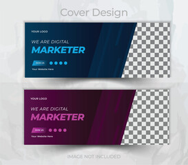 Digital marketing facebook cover design template