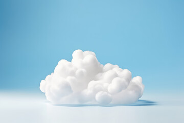 Empty room with White cloud on blue sky background.