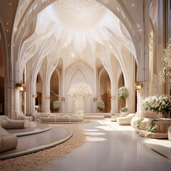 Fototapeta premium Luxurios wedding hall interior design created with Generative Ai