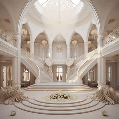 Luxurios wedding hall interior design created with Generative Ai