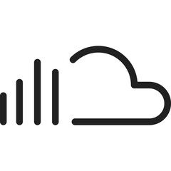 Sound cloud icon flat vector illustration