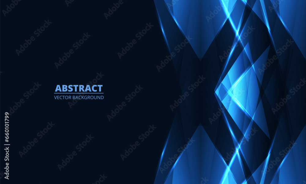 Aufkleber Dark blue modern technology abstract background with diagonal geometric shapes. Abstract vector dark blue background. Vector illustration