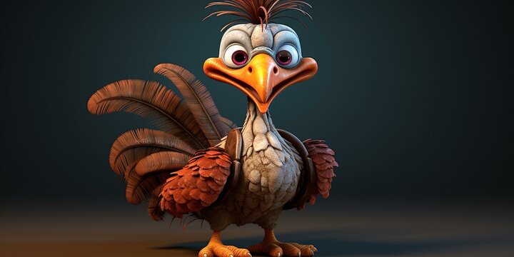cute Thanksgiving turkey character cartoon 