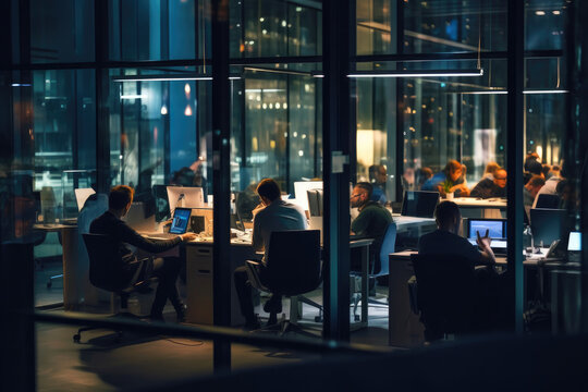 Late Night Office Vibes: Engaged Conversations