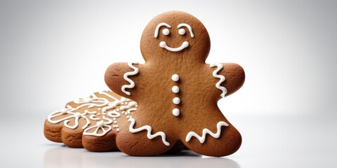 Celebrating New Year and Christmas. Gingerbread Man. Christmas background. Generative AI