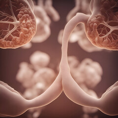 Human kidney anatomy. 3D illustration. Human kidney cross section. - obrazy, fototapety, plakaty