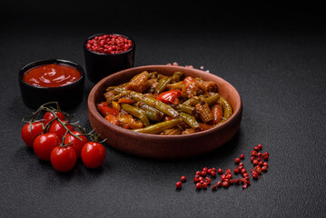Mix of vegetables corn, carrots, peppers, onions in teriyaki sauce