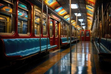 Fototapeta premium Subway Serenity: A Commuter's View