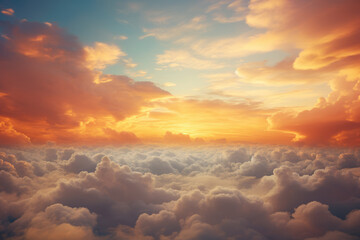 Sunset Sunrise Sky with Colorful Clouds Graphic Resource, Generative AI