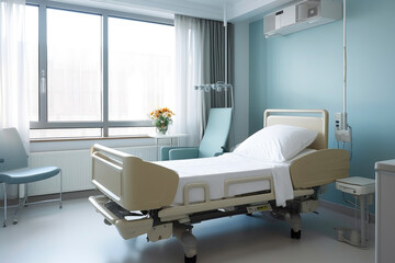 Clinical Elegance: Contemporary Hospital Room with Advanced Equipment