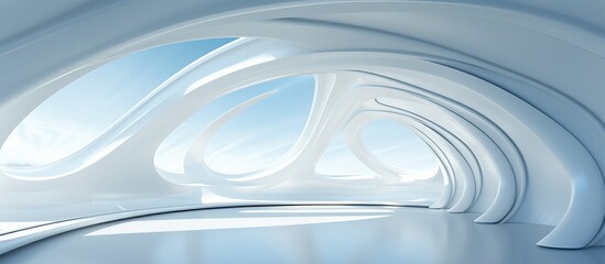 White background with futuristic architectural design ed illustration