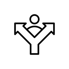 Decision making business investment icon with black outline style. decision, business, solution, success, direction, challenge, concept. Vector Illustration