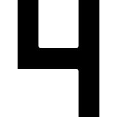 letter 4 icon flat vector illustration