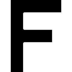 letter f icon flat vector illustration