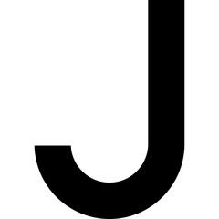 letter j icon flat vector illustration