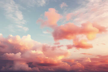 Obraz na płótnie Canvas Sunset Sunrise Sky with Colorful Clouds Graphic Resource, Generative AI