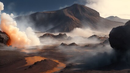 beautiful view of clouds over the mountains