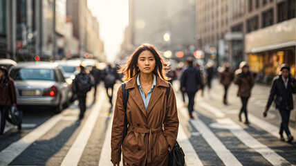 Fototapeta premium woman walking in the city