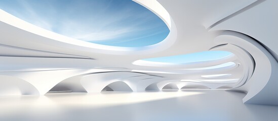 Modern white architectural background abstractly illustrated in ing