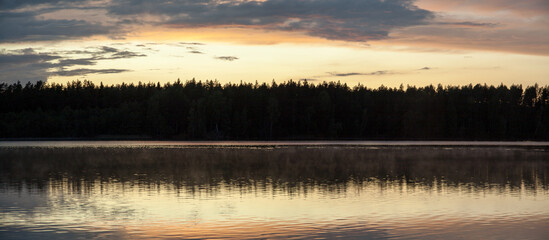 Baltis Lake Panorama In Sunset Dusk