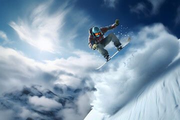 Naklejka na ściany i meble Snowboarder - Snowboarding