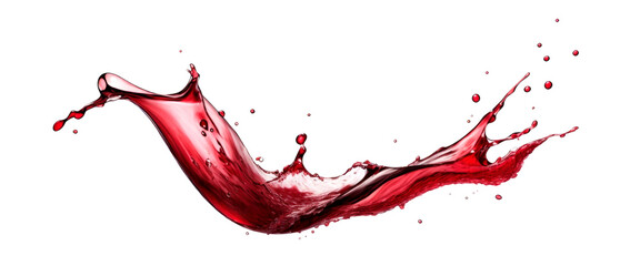 Red wine splash isolated on transparent background. AI Generative