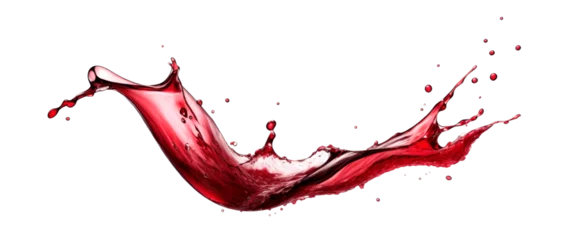 Foto op Canvas Red wine splash isolated on transparent background. AI Generative © Formatoriginal