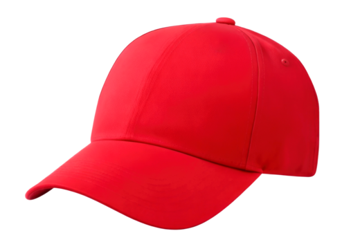Red baseball cap mockup. AI Generative