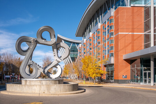 Calgary, Alberta - October 9, 2023: Buildings on the SAIT campus in Calgary.