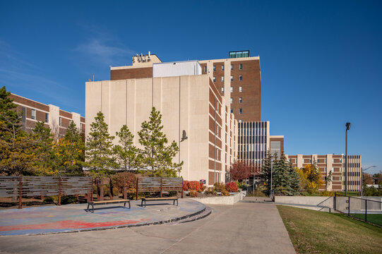 Calgary, Alberta - October 9, 2023: Buildings on the SAIT campus in Calgary.