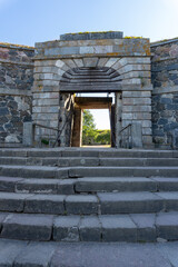 Fototapeta na wymiar Suomenlinna Island. Constructions and fortifications of the island. Sunny day.