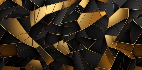 pattern design in gold and black for wallpaper printing - obrazy, fototapety, plakaty