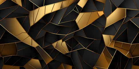 Foto op Plexiglas pattern design in gold and black for wallpaper printing © olegganko