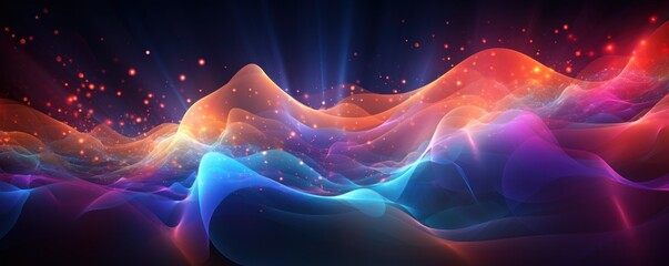 digital light waves and bright colors background