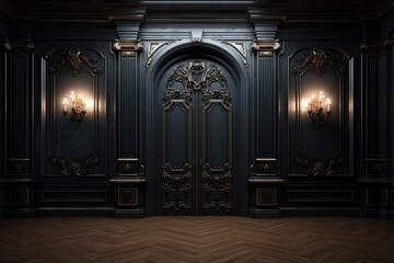 the door in a dark room