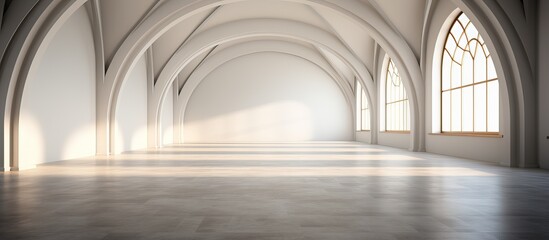 of an empty arched pass with interior background