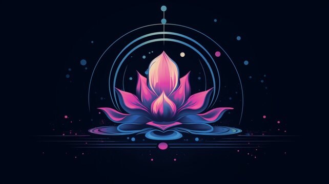 Lotus meditation design high resolution beautiful image Ai generated art
