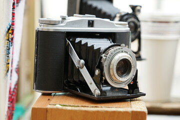 Very old
 antique film camera of the last century.