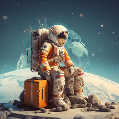 3d astronaut traveling liek a human 3d astronaut traveling liek a human