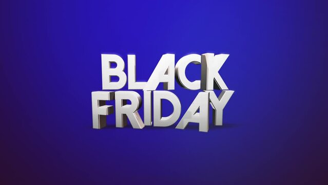 Holiday promotions with vibrant, modern Black Friday text on blue gradient. Ideal for business campaigns and seasonal specials, motion abstract background combines style and festive marketing appeal