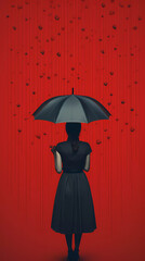 Surreal image of woman in minimalist background, AI generative, digital artwork illustration, digital download