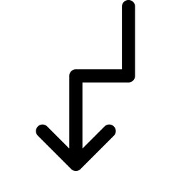 Zigzag arrow icon flat vector illustration
