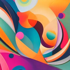 Colorful abstract shapes and colors liquid and fluid background