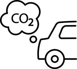 Icon with zero emission symbol concept. greenhouse gas carbon credit design. protect ecological greenvector outline. carbon net zero neutral natural. carbon footprint art pictogram
