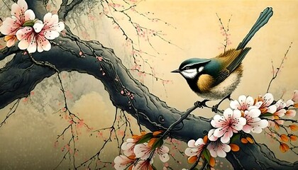 japanese traditional style painting nature 