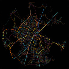 Colorful Map of Gjilani-Gnjilane, District of Gjilan with all major and minor roads.