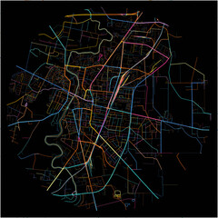 Colorful Map of Marijampole, Marijampolė County with all major and minor roads.