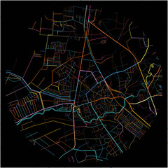Colorful Map of Silute, Klaipėda County with all major and minor roads.
