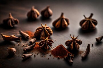 Cloves spice on solid background.  