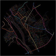 Colorful Map of Dubasari, Transnistria with all major and minor roads.